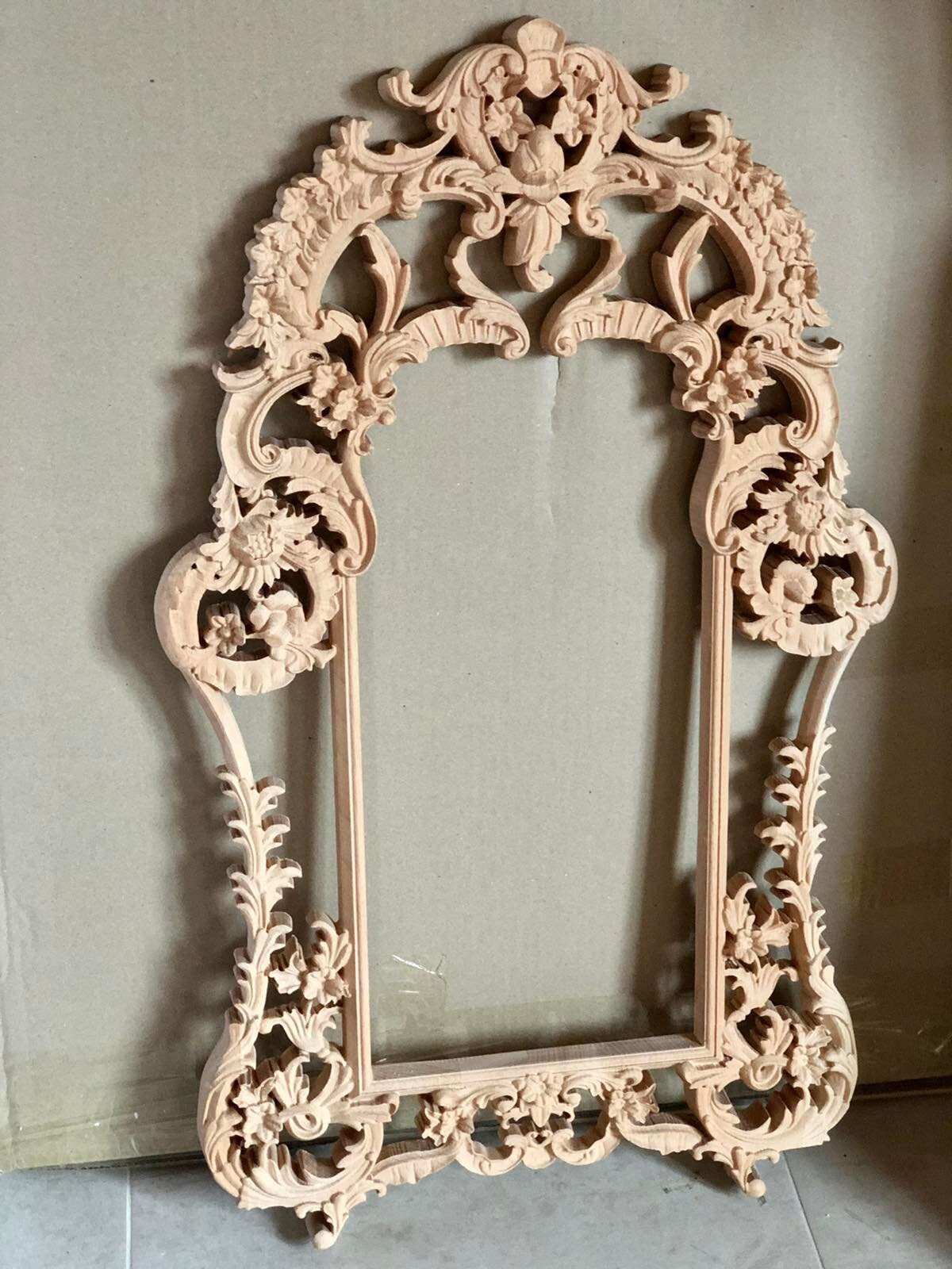 Artisanal Elegance: Unfinished Wooden Frame for Mirrors and Wall Decor - Crafted with Care and Creativity, Crafting Joy Wooden Artistry