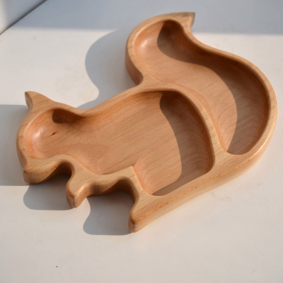 Wooden Squirrel Plate for Kids – Eco-Friendly and Non-Toxic Baby Plate, Perfect Gift for Baby Showers, Birthdays & Holidays