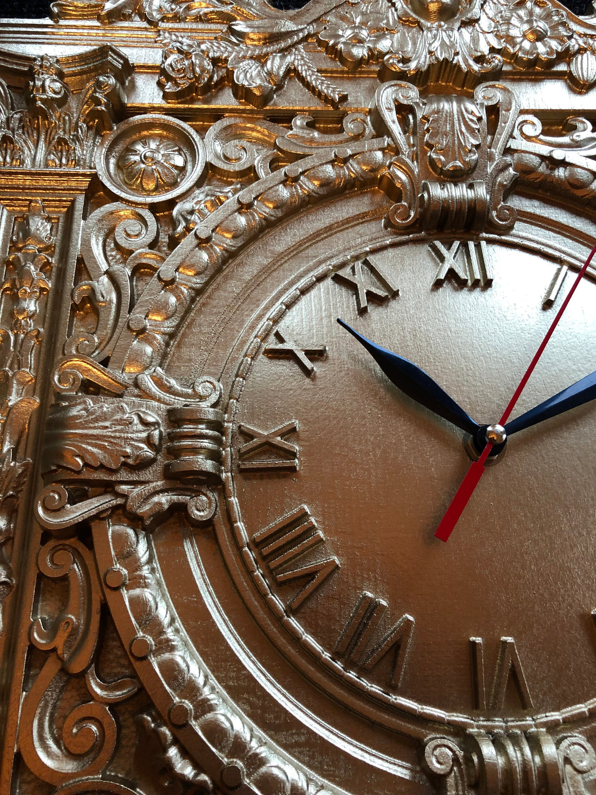 Gold Oak Wood Wall Clock - Rustic Wooden Decor for Home