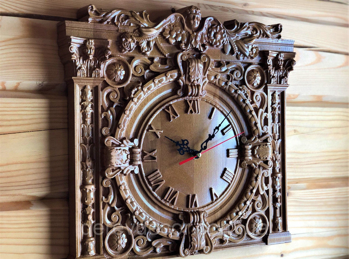 Decorative Wall Clock, Stonebriar Old Fashioned 14 Inch Wood Wall Clock, Rustic Wall Decor for the Living Room, Kitchen, Bedroom and Patio