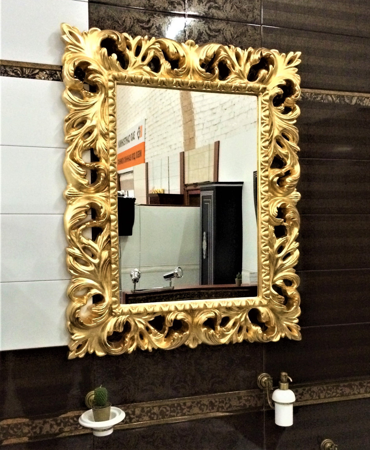 Decorative Wall Mirror, Vintage Hanging Mirrors for Bedroom Living-Room Dresser Decor, Oval Antique Gold, Baroque mirror, Rococo mirror