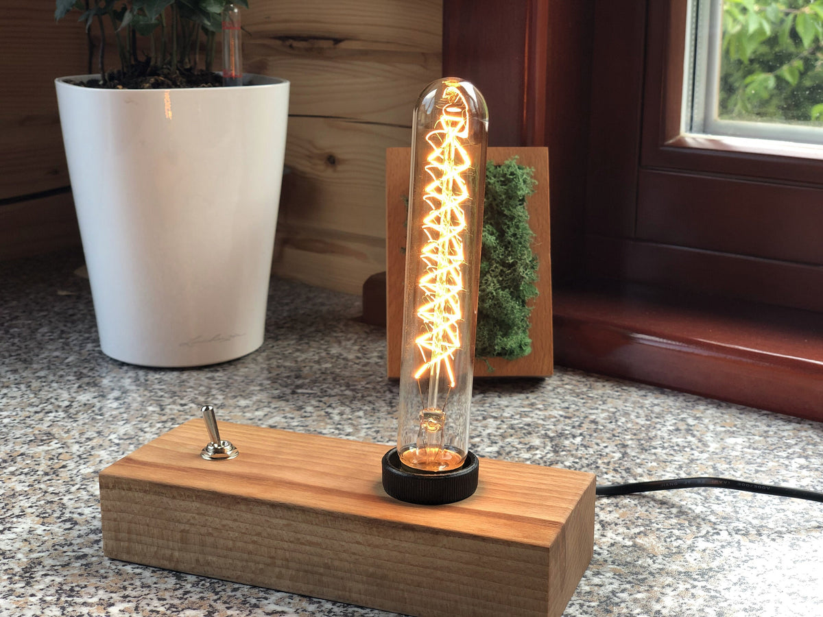 Edison lamp, wood lamp, edison wooden lamp, Desktop Lamp, dimmer lamp, dimmer edison lamp, wooden lamp, edison dimmer lamp, gift lamp, gift