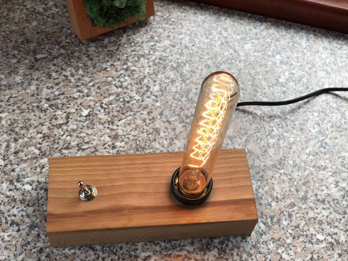 Edison lamp, wood lamp, edison wooden lamp, Desktop Lamp, dimmer lamp, dimmer edison lamp, wooden lamp, edison dimmer lamp, gift lamp, gift