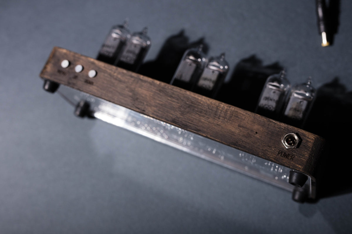 Clock on vacuum tubes indicators IN-14 Tubes Clock with 6 Tubes , handmade , steampunk style
