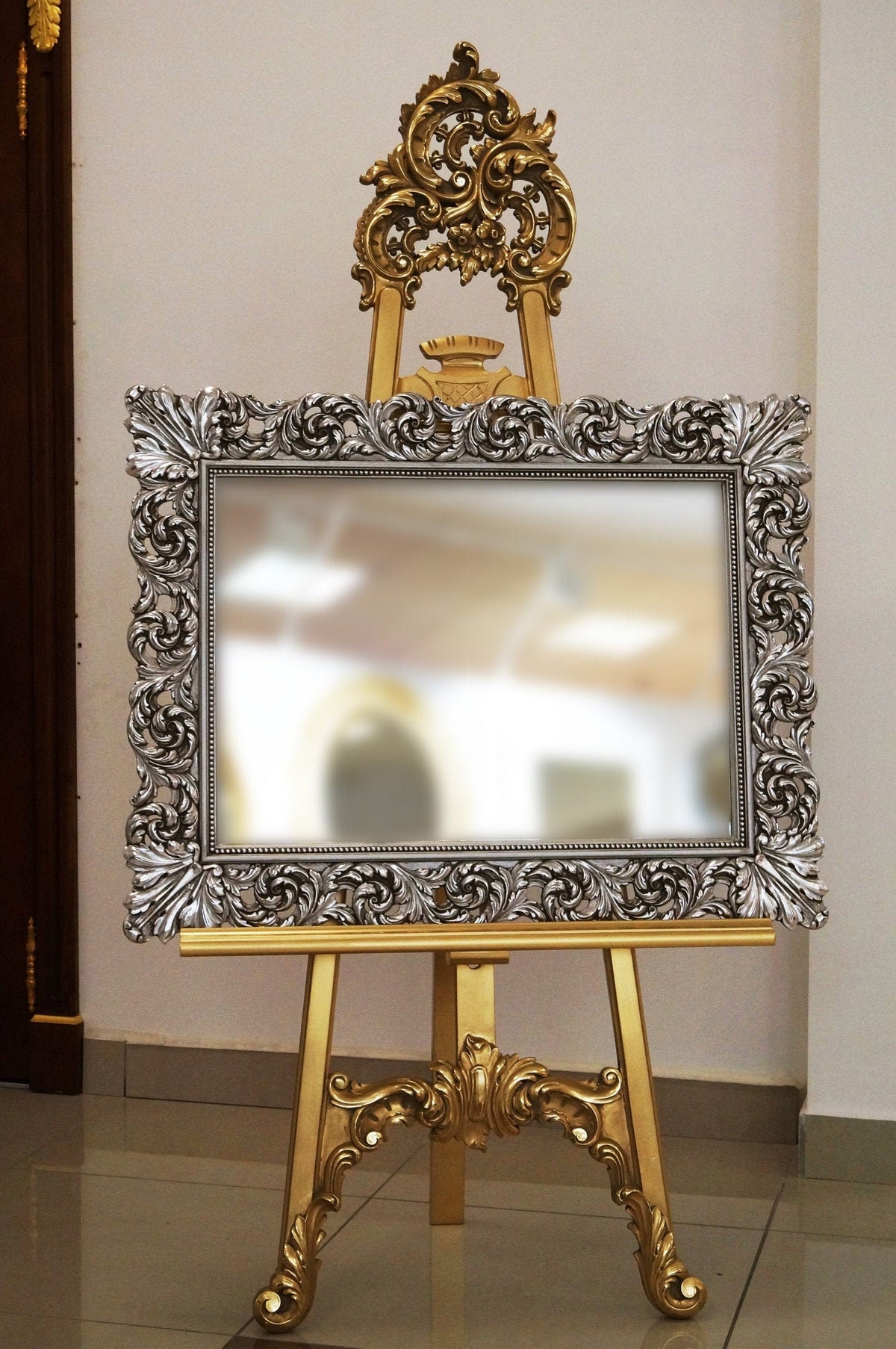 Ornate Antique silver Wall Mirror, Wall mirror large, Wall mirror decor, Glass mirrors, Home mirror, Mirror Wall, Interior Gift, wood frame