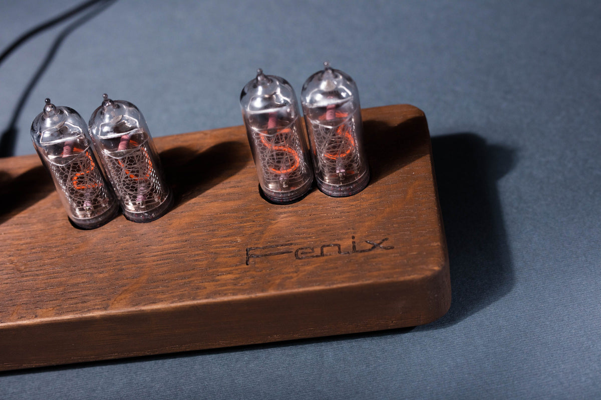 Clock on vacuum tubes indicators IN-14 Tubes Clock with 6 Tubes , handmade , steampunk style