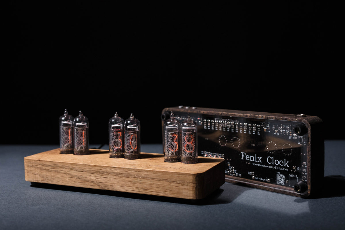 Clock on vacuum tubes indicators IN-14 Tubes Clock with 6 Tubes , handmade , steampunk style