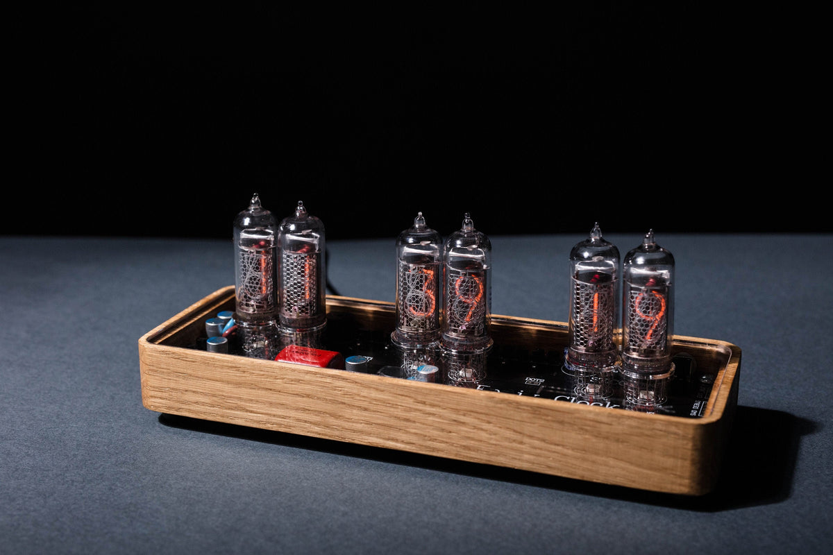 Clock on vacuum tubes indicators IN-14 Tubes Clock with 6 Tubes , handmade , steampunk style