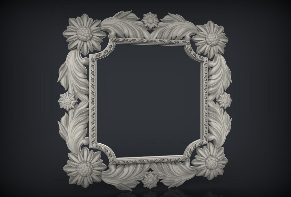 Artisan's Haven: Unfinished Beech Wood Canvas Frame for Design and Room Enrichment, Ornament, Carved wall mirror frame
