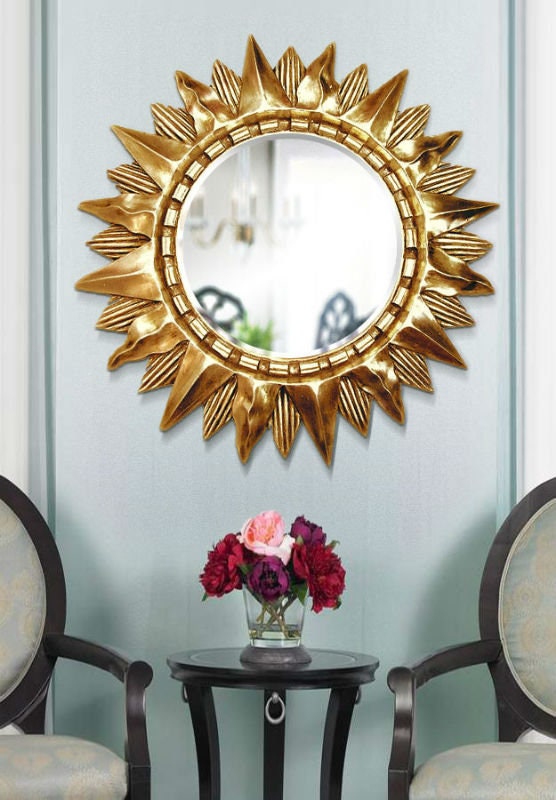 Ornate Antique Gold Wall Mirror, Wall mirror large, Wall mirror decor, Glass mirrors, Home gifts, Mirror Wall Art, Interior Gift, wood frame
