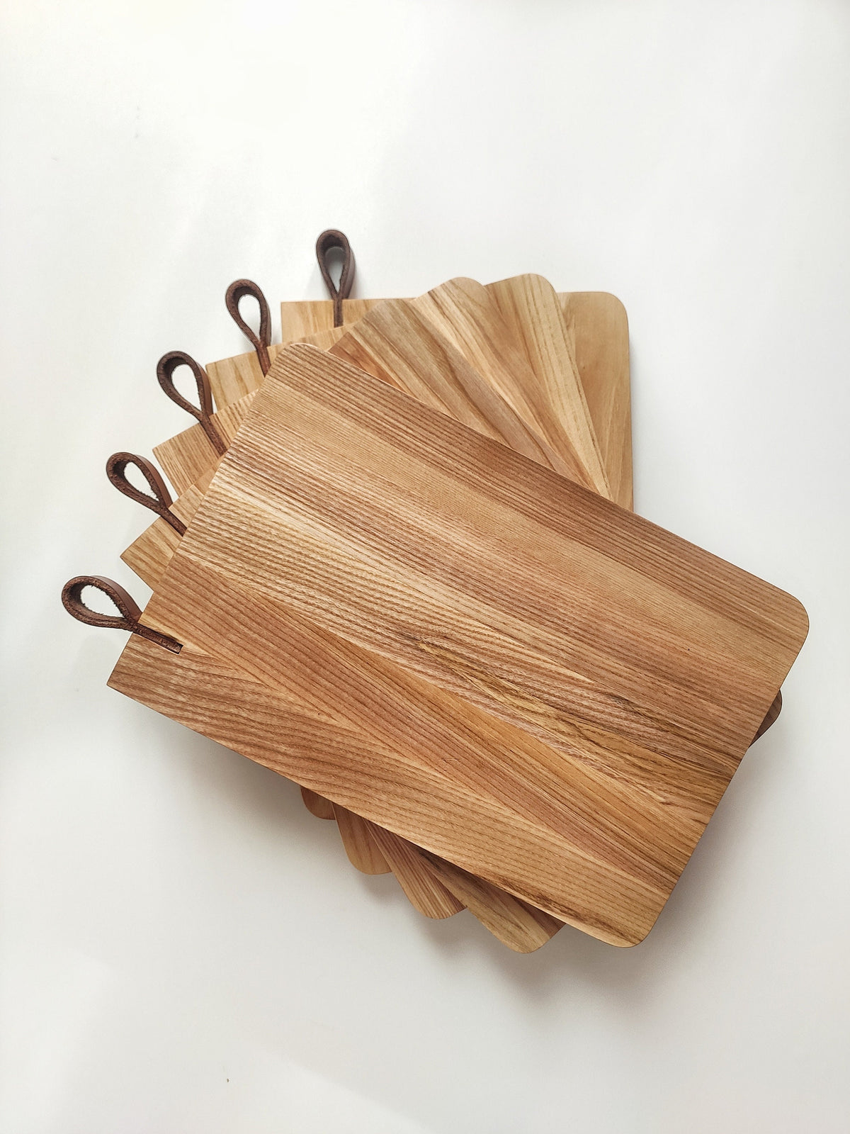 Handmade Wooden Kitchen Board with Leather Handle – Custom Cutting & Serving Platter, Meat Board, Unique Gift Idea