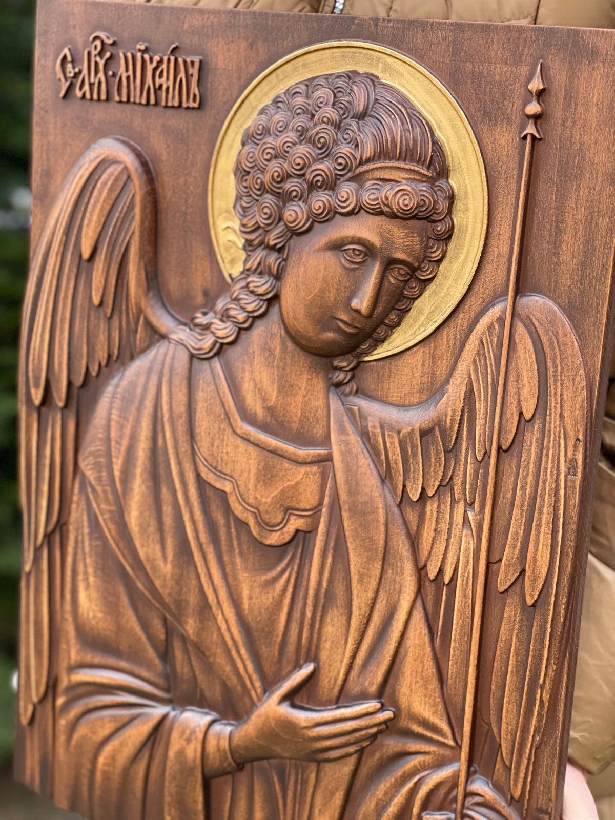 Woodcarved Angel Protector, Saint Michael's Blessing, Celestial Warrior: Saint Michael, Saint Michael's Guardian, Archangel Michael Icon