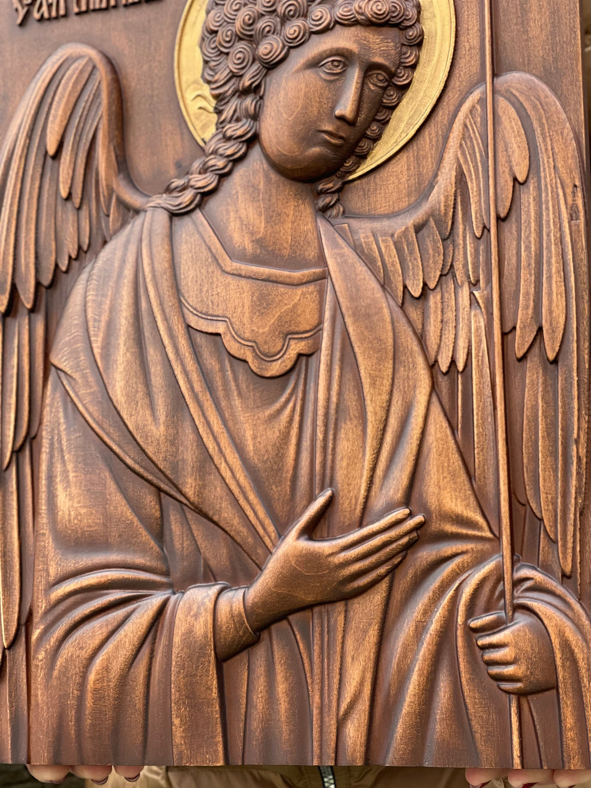 Woodcarved Angel Protector, Saint Michael's Blessing, Celestial Warrior: Saint Michael, Saint Michael's Guardian, Archangel Michael Icon