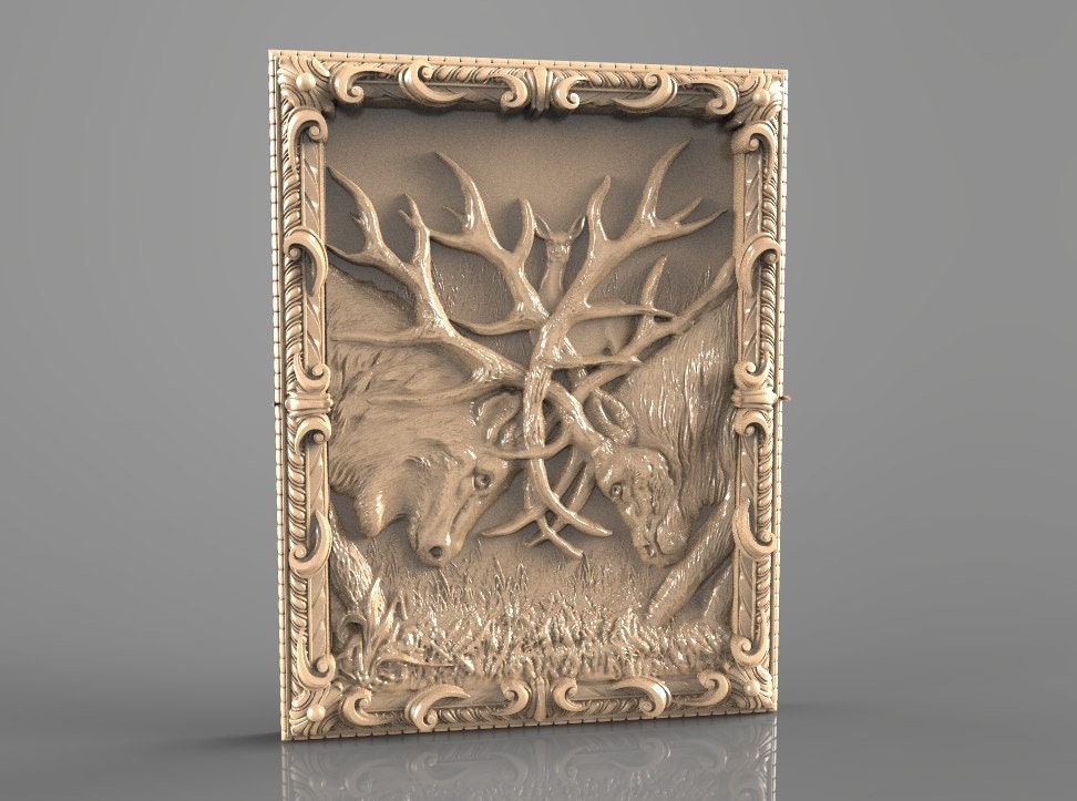 Wild Elegance: Hand-Carved Elk Wall Hanging – A Perfect Gift for the Avid Hunter! Explore the Artistry of the Hunt in Every Detail.