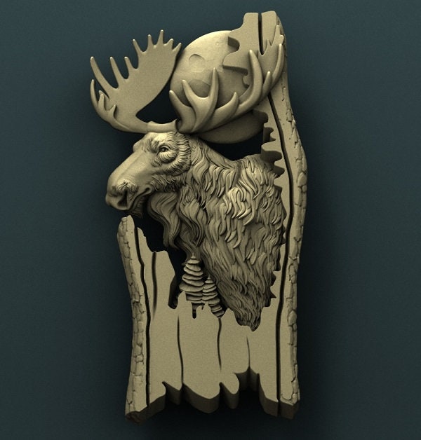 Wild Elegance: Hand-Carved Elk Wall Hanging – A Perfect Gift for the Avid Hunter! Explore the Artistry of the Hunt in Every Detail.