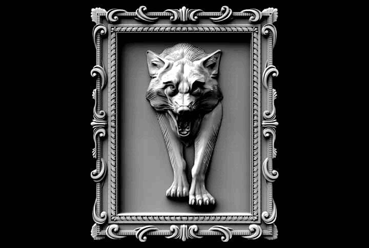 Wild Elegance: Hand-Carved Wolf Wall Hanging – A Perfect Gift for the Avid Hunter! Explore the Artistry of the Hunt in Every Detail.