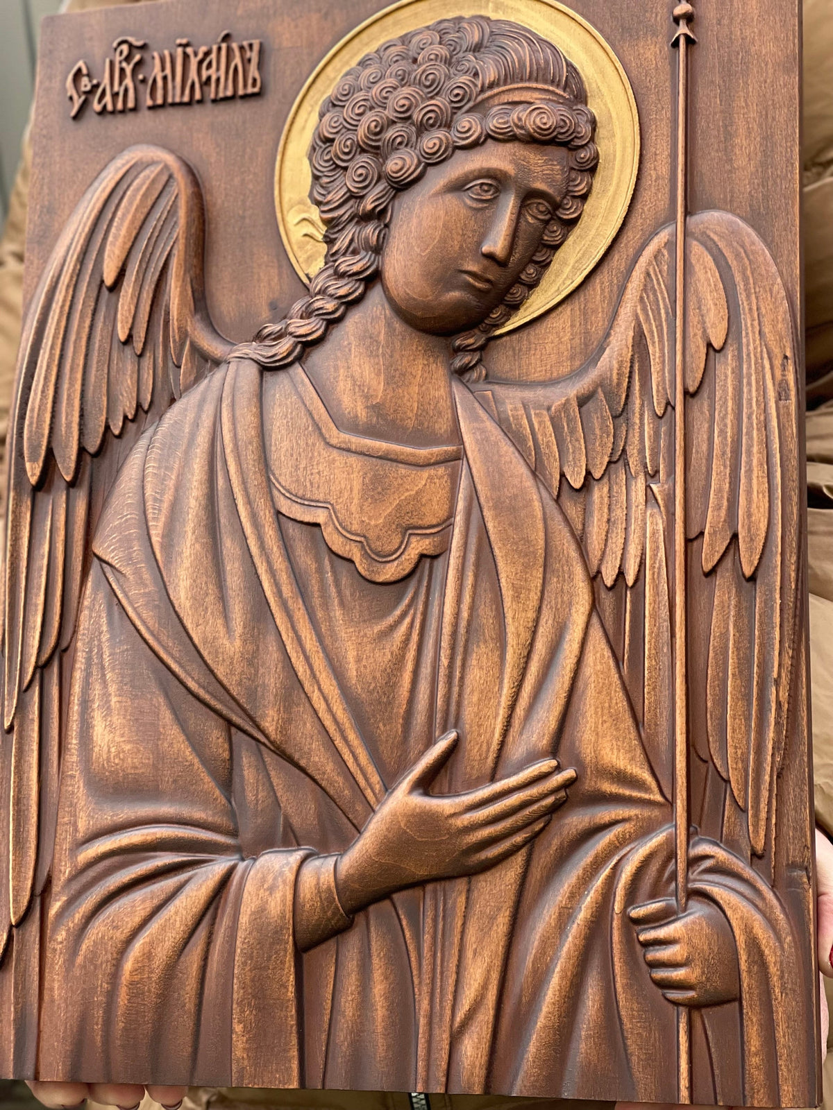 Woodcarved Angel Protector, Saint Michael's Blessing, Celestial Warrior: Saint Michael, Saint Michael's Guardian, Archangel Michael Icon