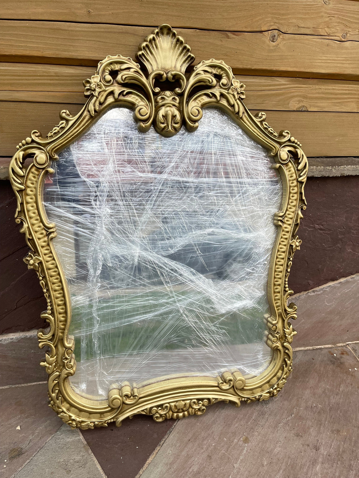 Antique Gold Ornate Wall Mirror – Large Decorative Glass Mirror with Wooden Frame for Elegant Home Decor & Gifts, Mirror Wall Art