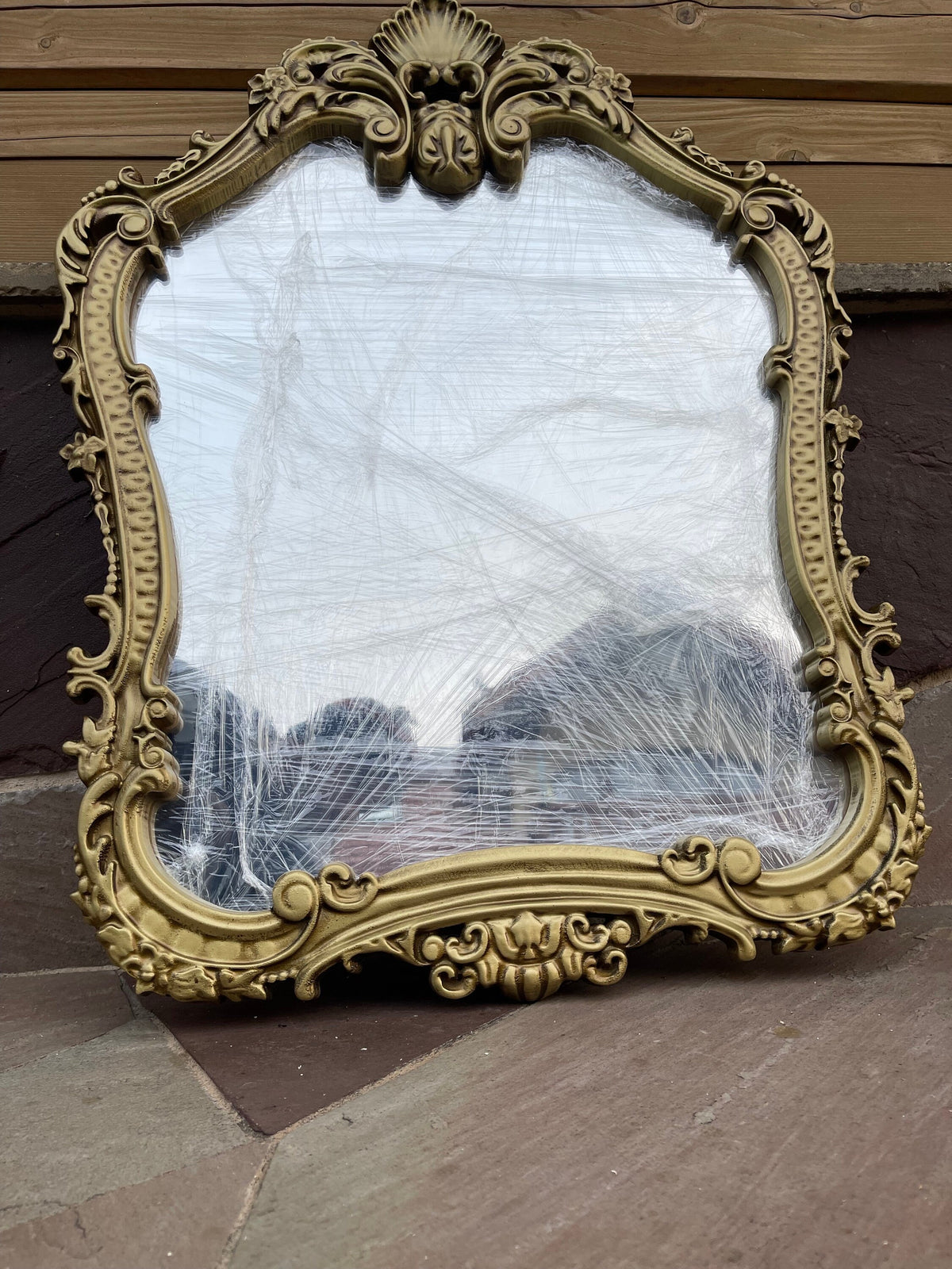 Antique Gold Ornate Wall Mirror – Large Decorative Glass Mirror with Wooden Frame for Elegant Home Decor & Gifts, Mirror Wall Art