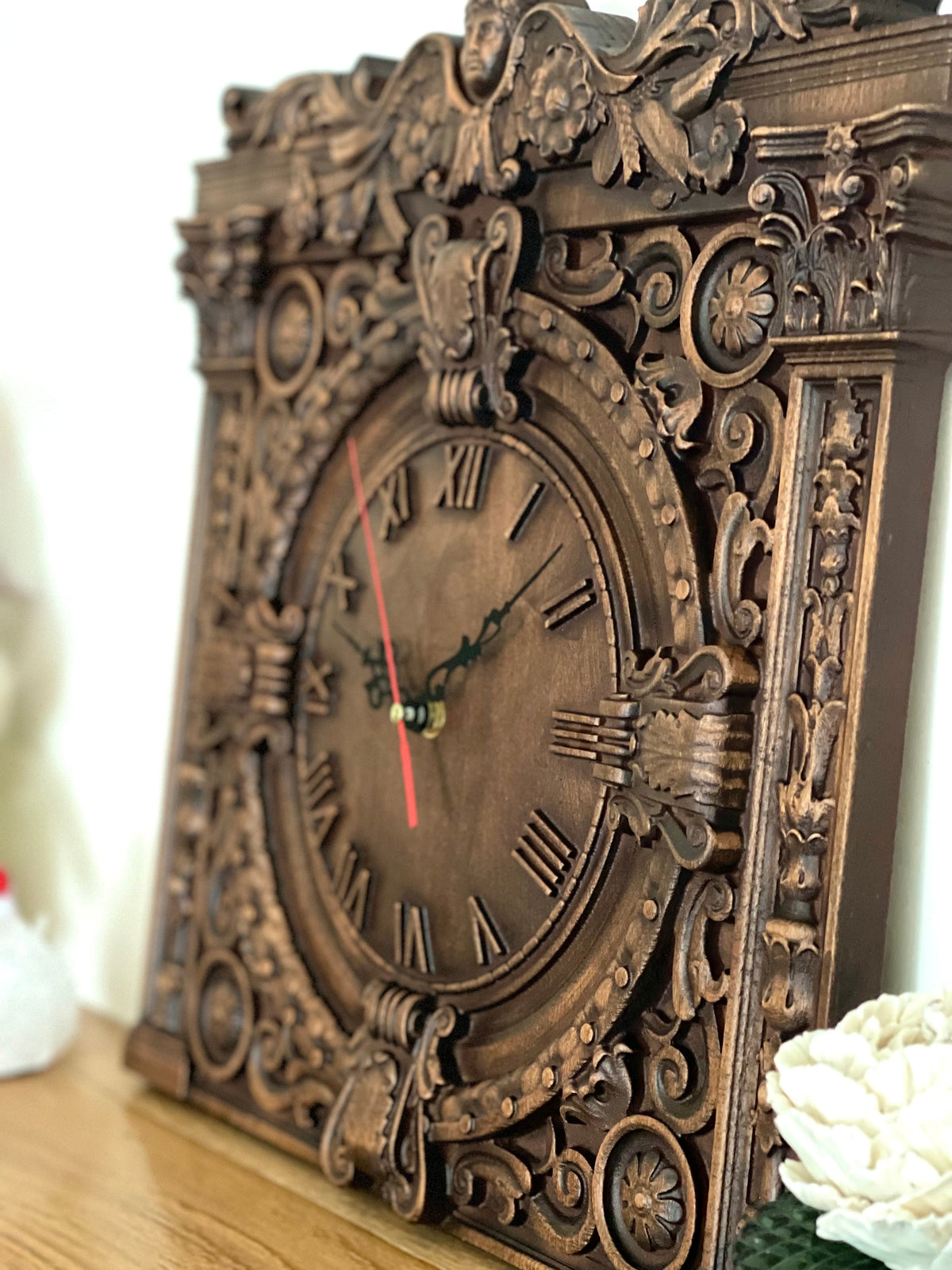 Angelic Moments Wooden Clock - Timeless Elegance for Home Decor, Gift for home, Wall Home decor, Fireplace Decor, clock for fireplace