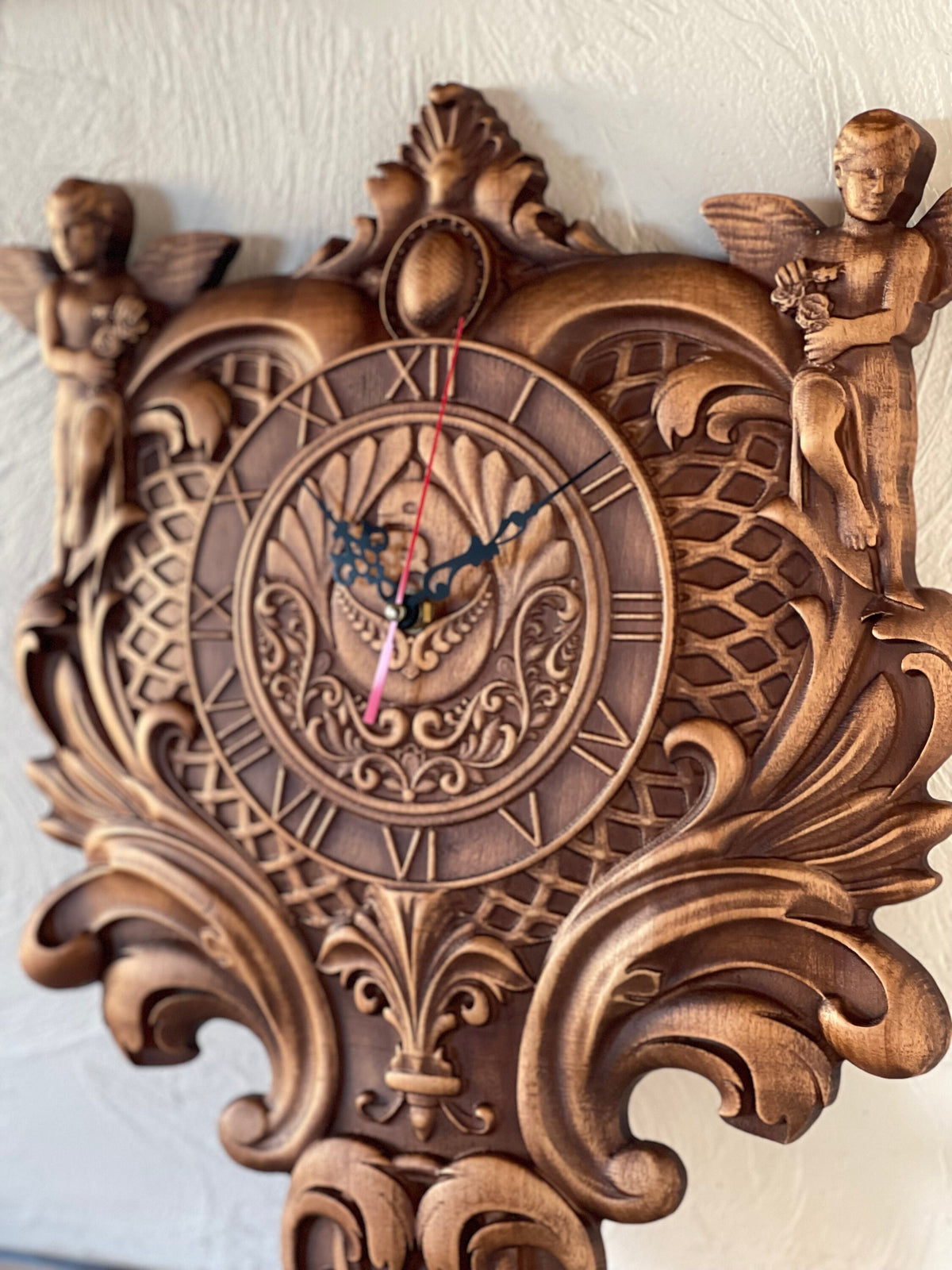 Heavenly Timekeeping: Introducing the Exquisite Wooden Angel Clock, Angel clock, Handcrafted clock, Antique clock, Unique clock, Gift clock