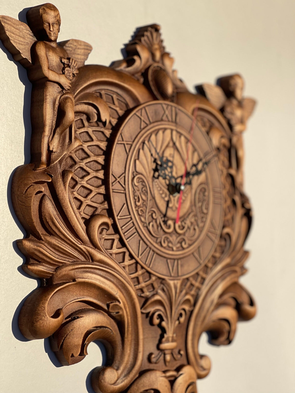 Heavenly Timekeeping: Introducing the Exquisite Wooden Angel Clock, Angel clock, Handcrafted clock, Antique clock, Unique clock, Gift clock