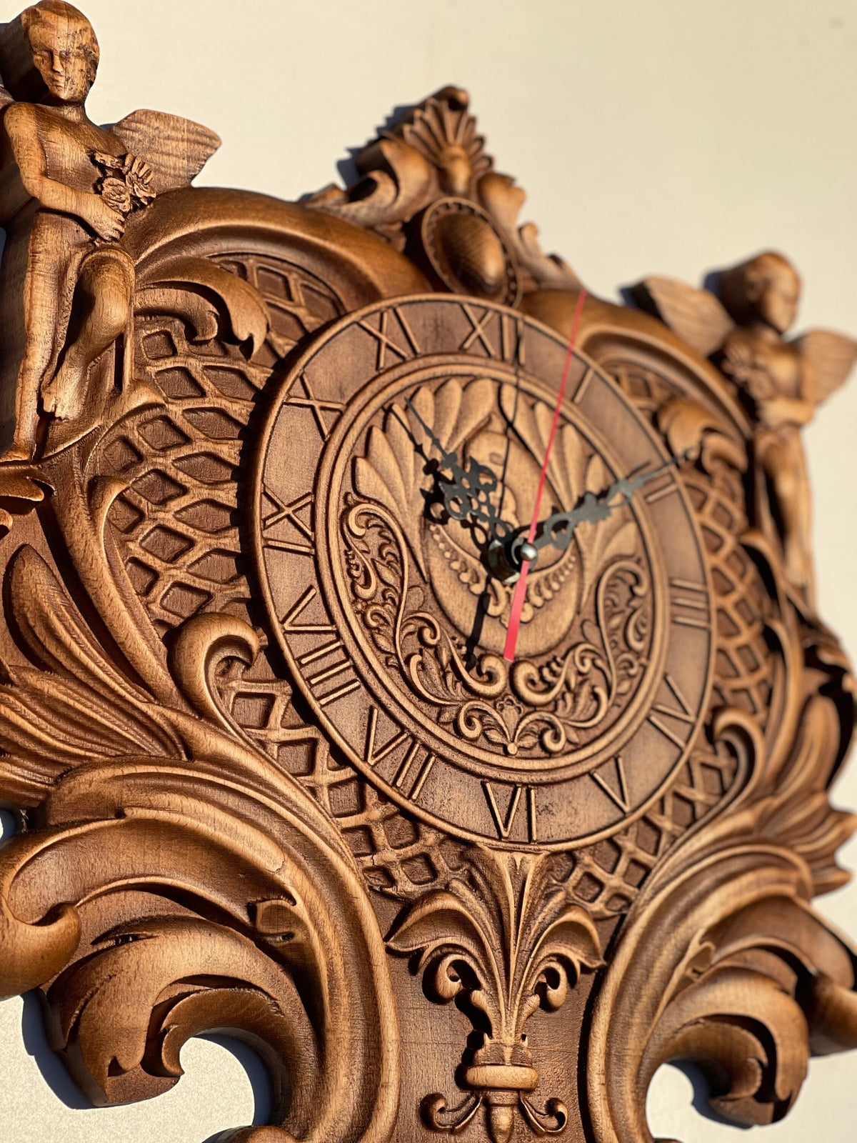 Heavenly Timekeeping: Introducing the Exquisite Wooden Angel Clock, Angel clock, Handcrafted clock, Antique clock, Unique clock, Gift clock