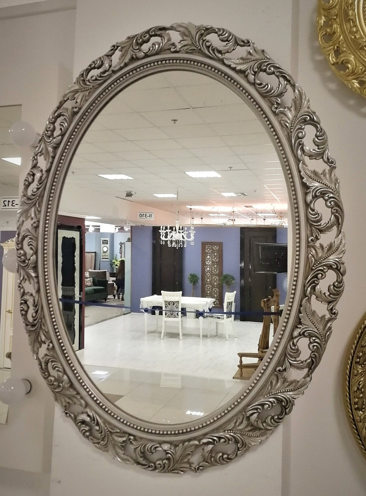 Ornate Antique Silver Wall Mirror, Wall mirror large, Wall mirror decor, Antique mirrors, Home gifts, Mirror Wall Art, Interior wood frame