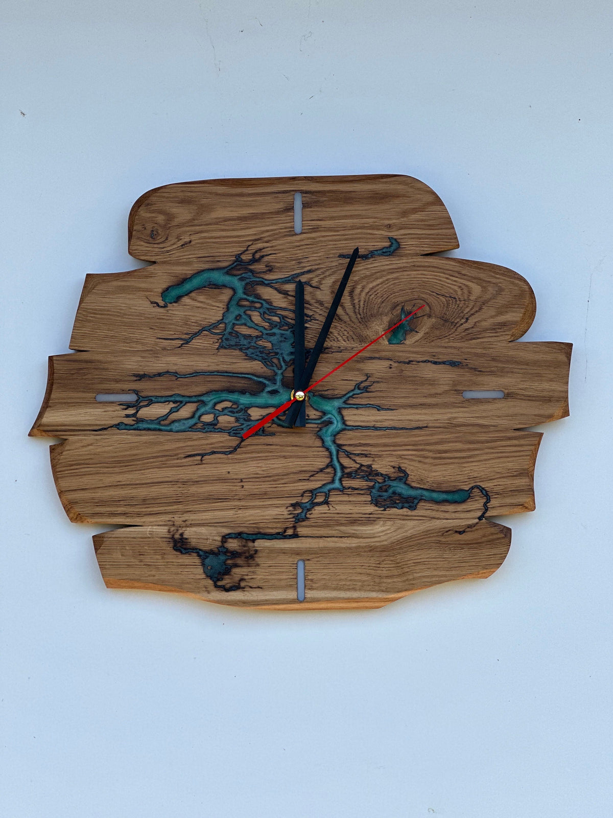 Epoxy Oak Rustic Wall Clock - Timeless Elegance for Every Room - 14" Diameter