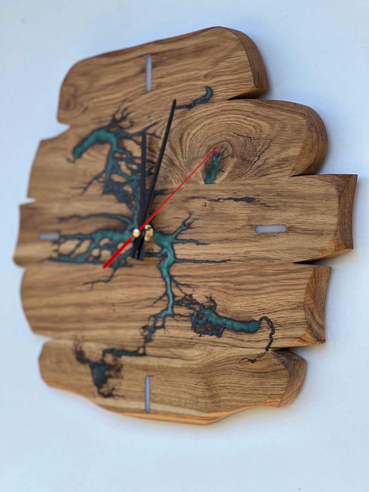 Epoxy Oak Rustic Wall Clock - Timeless Elegance for Every Room - 14" Diameter
