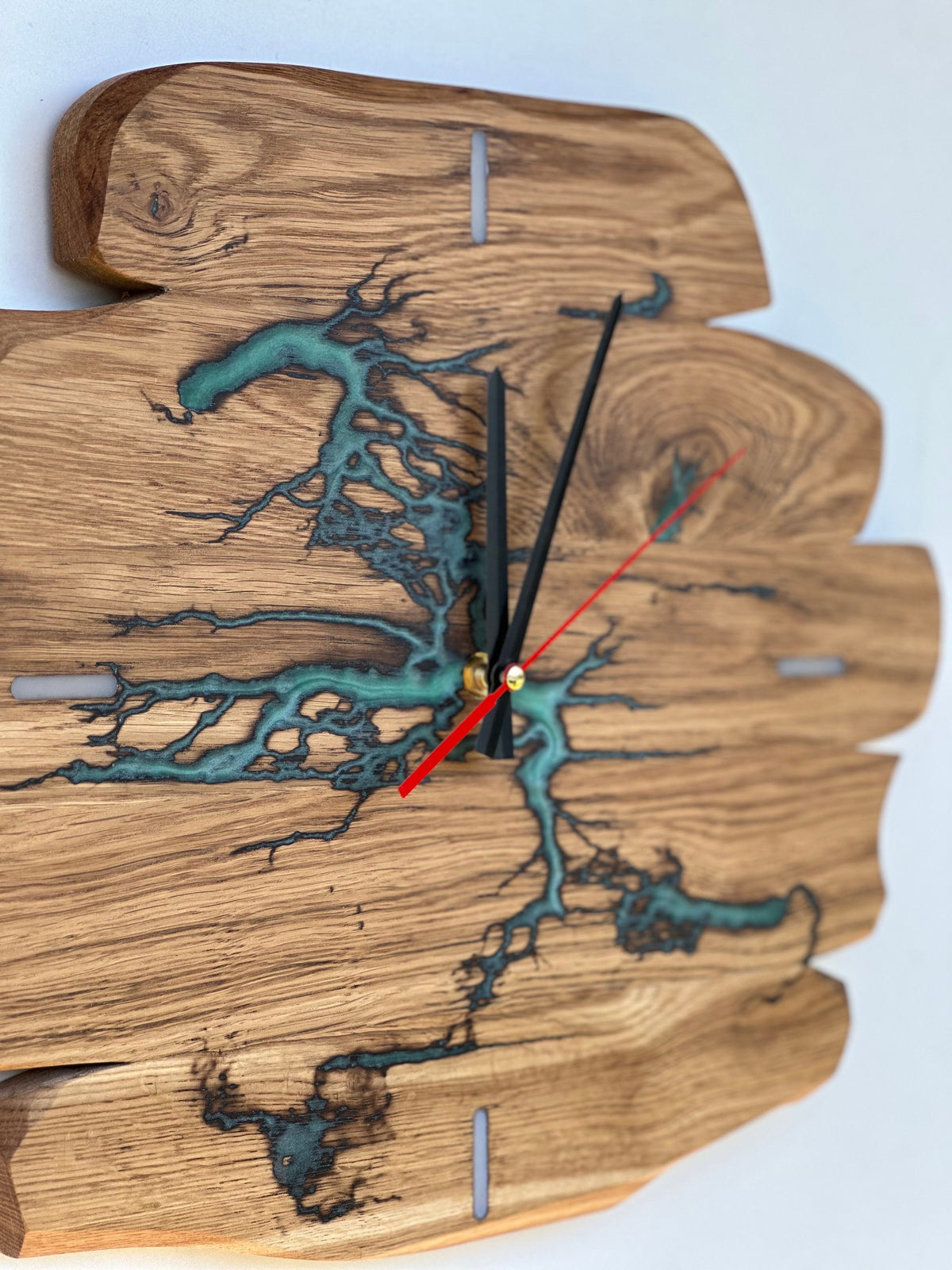 Epoxy Oak Rustic Wall Clock - Timeless Elegance for Every Room - 14" Diameter