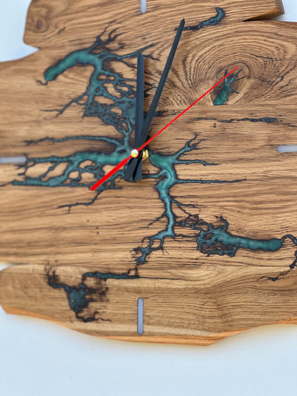 Epoxy Oak Rustic Wall Clock - Timeless Elegance for Every Room - 14" Diameter