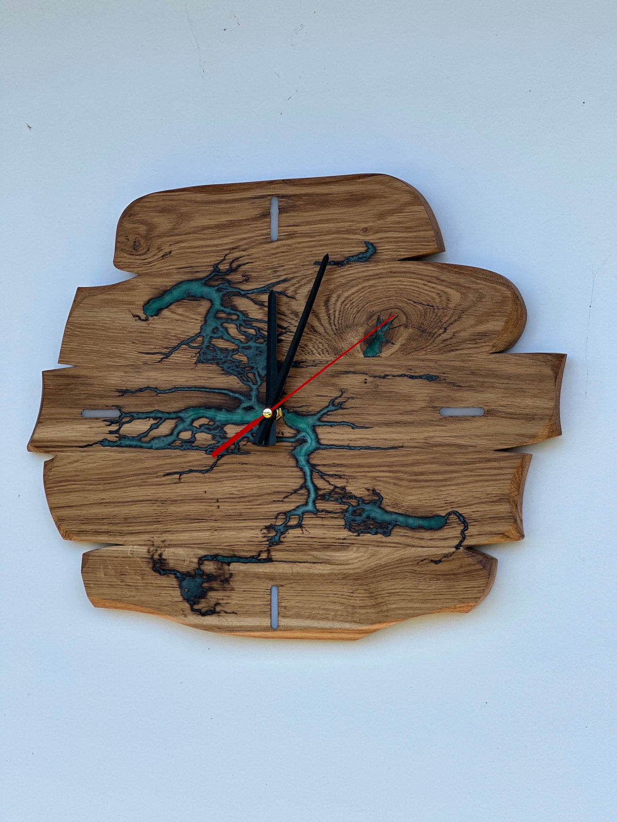 Epoxy Oak Rustic Wall Clock - Timeless Elegance for Every Room - 14" Diameter
