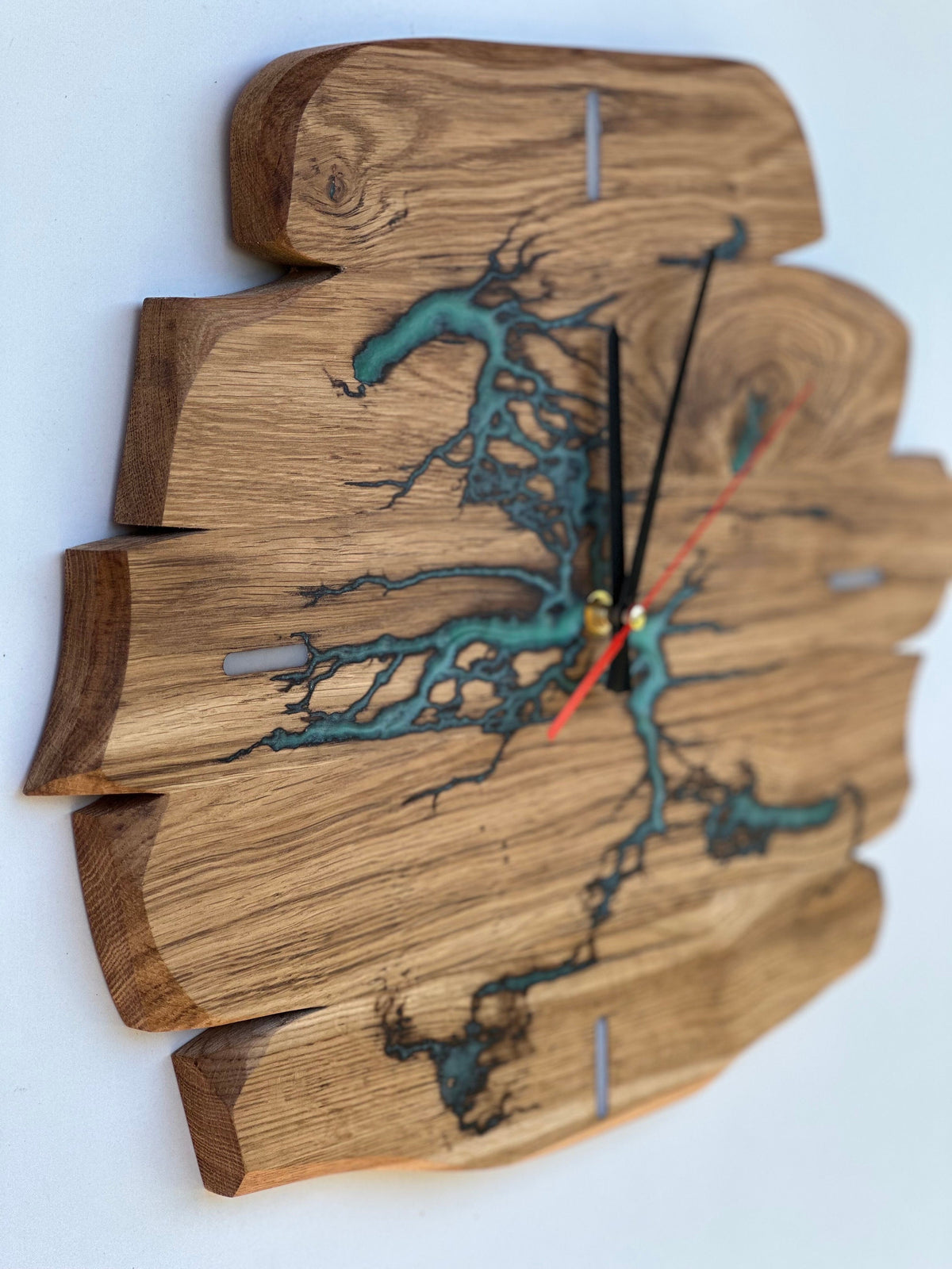 Epoxy Oak Rustic Wall Clock - Timeless Elegance for Every Room - 14" Diameter
