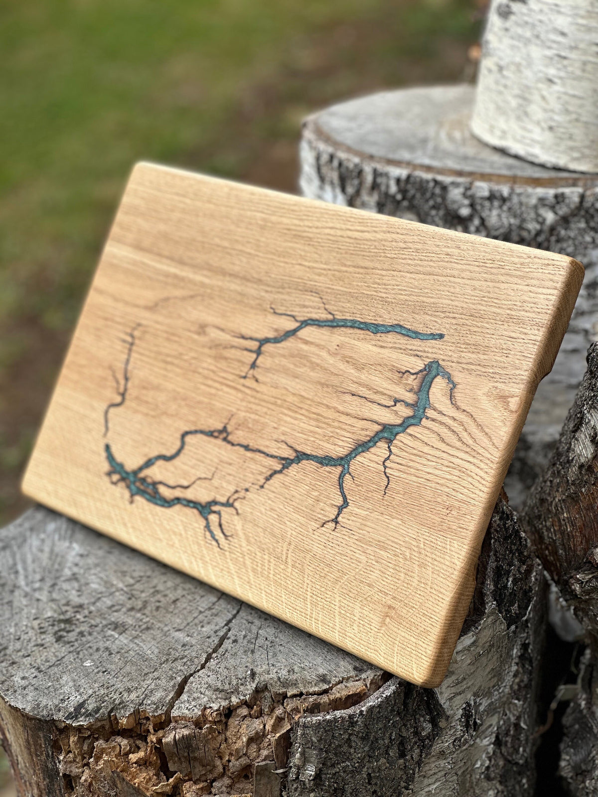 Handcrafted Oak Cutting Board - Unique & Food Safe! Epoxy Resin Board, Handcrafted River Board, Gift Board, Best Gift for wife or friends