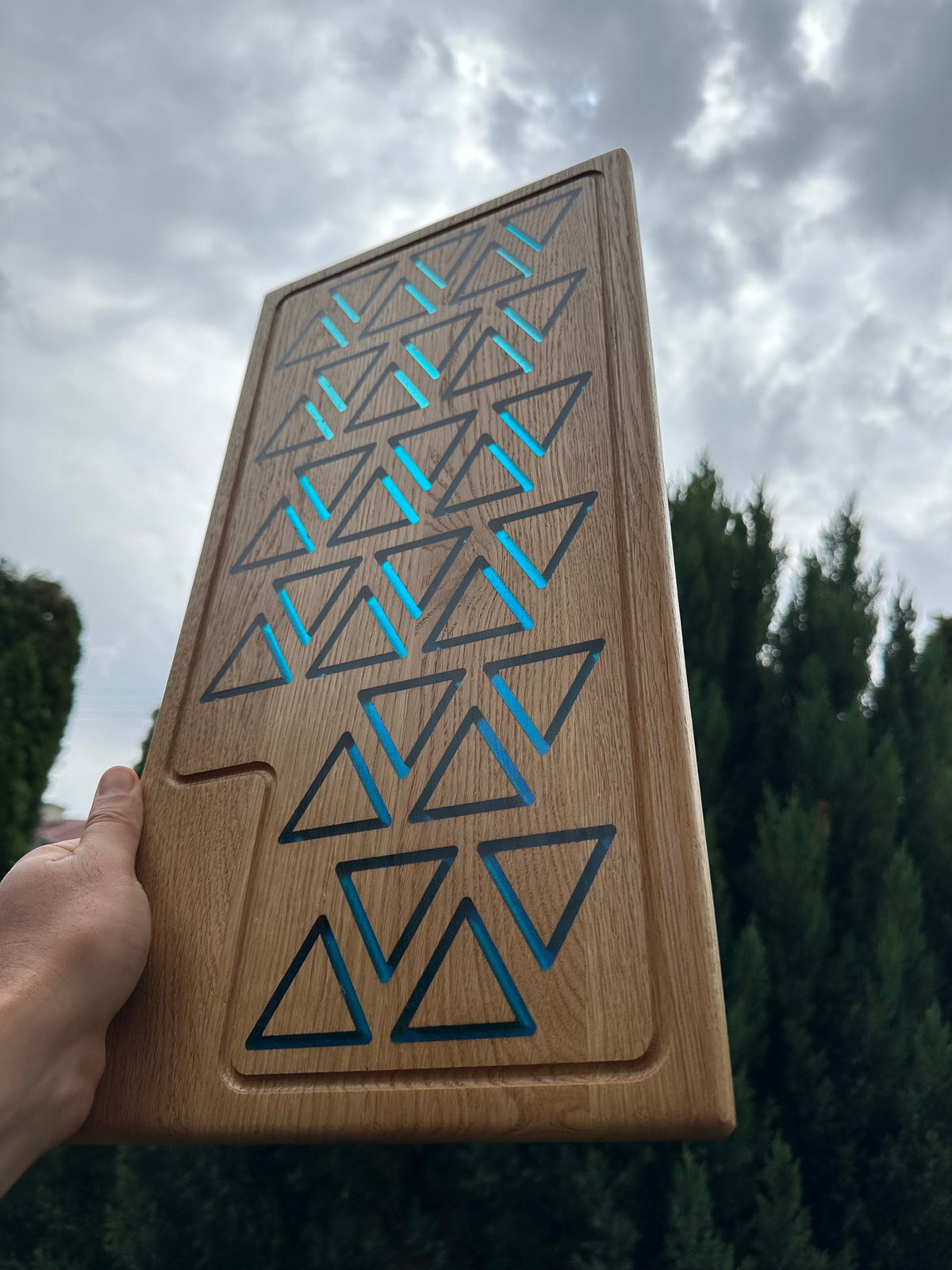 Handcrafted Split Oak Cutting Board - Unique & Stunning Design! Epoxy Resin Board, Handcrafted River Board, Gift Board, Best for birthday