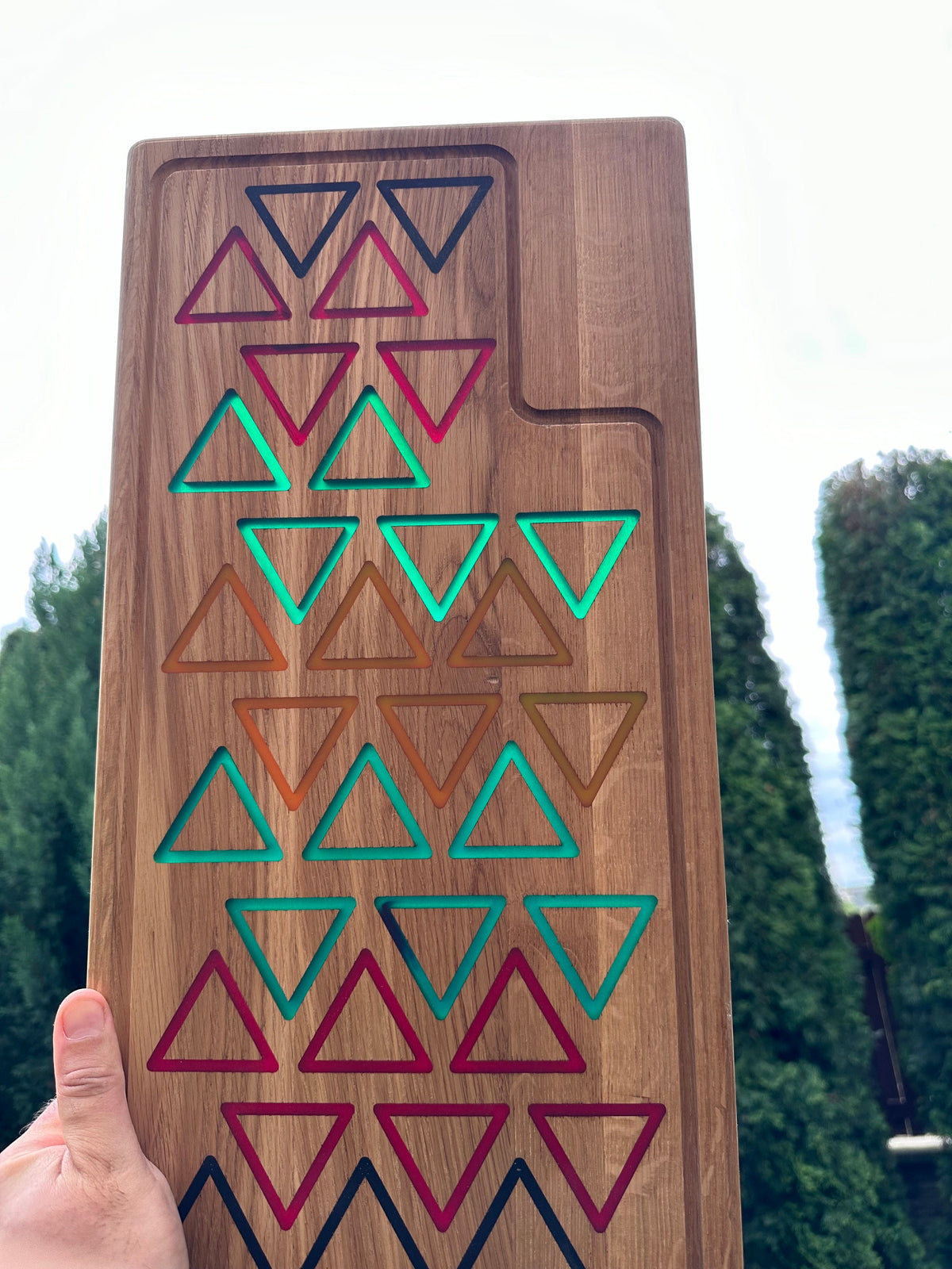Handcrafted Split Oak Cutting Board - Unique & Stunning Design! Epoxy Resin Board, Handcrafted River Board, Gift Board, Best for birthday