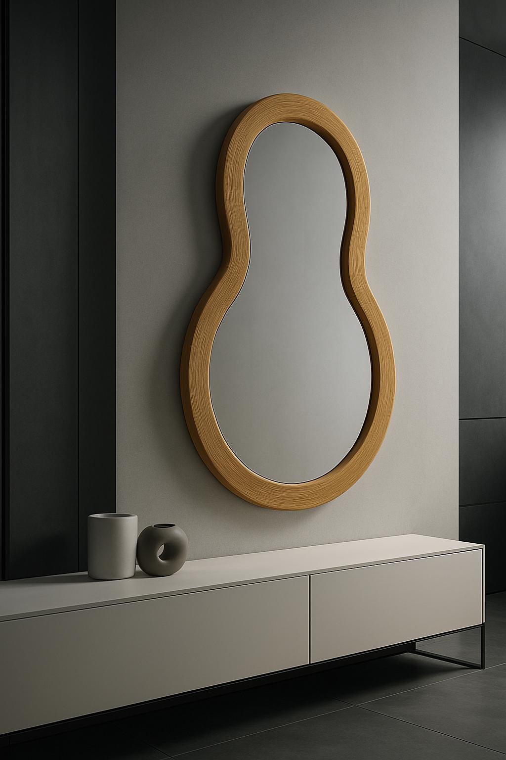 Hand-Carved Wooden Mirror with Design – Rustic Wall Decor in Multiple Sizes, Perfect for Home or Gift, Wall Decor, Wall Mirror Large