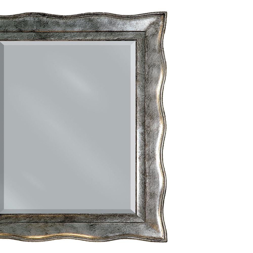 Antique Silver Leaf Luxury Decorative Wall Mirror, Vintage Hanging Mirrors for Bedroom Living-Room, Classic Mirror Silver Leaf Frame