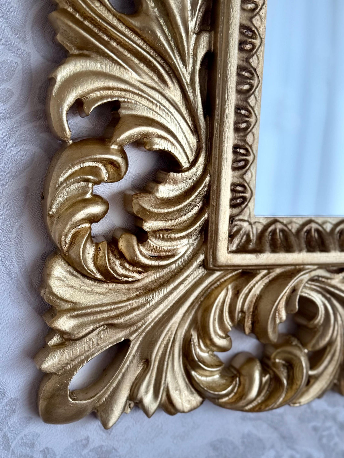 Antique Gold wall mirror, Rustic Charm Meets Timeless Elegance: Large Wood Wall Mirror, Classic Rectangle Ornate Large Gold Wall Mirror