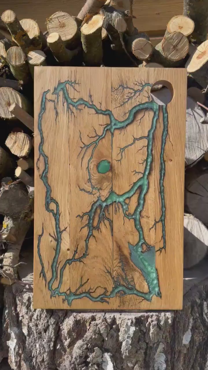 Epoxy Resin Board, Handcrafted River Board, Gift for mom, Serving Board, Gift Board, best gift, epoxy board,cutting board 16*10 inches