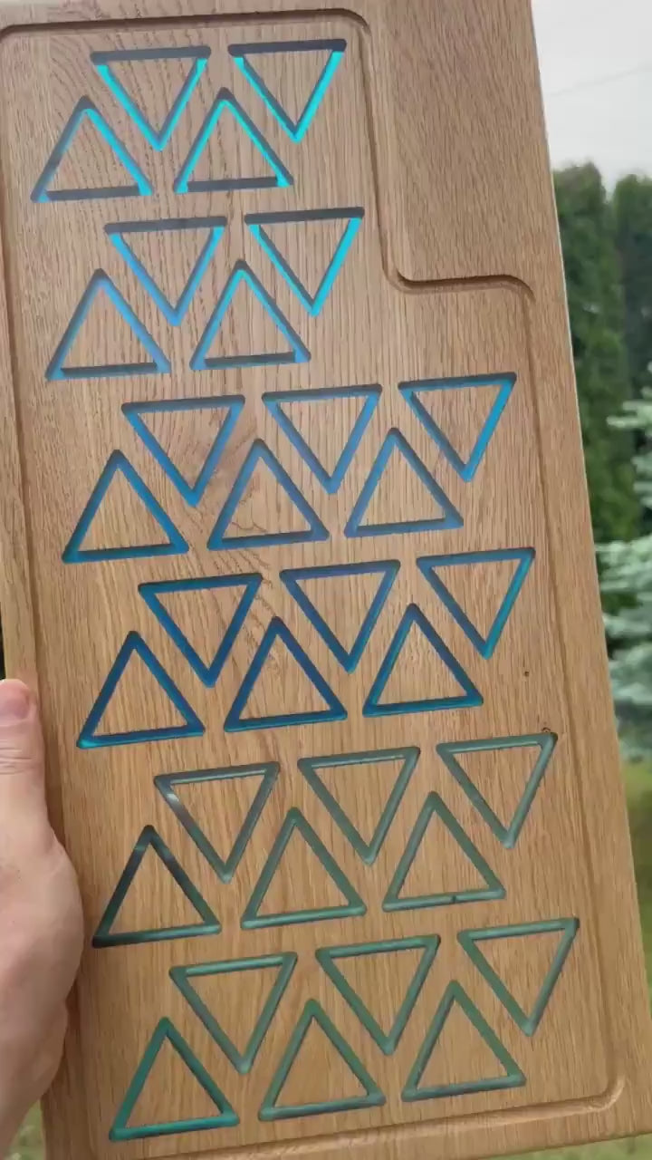 Handcrafted Split Oak Cutting Board - Unique & Stunning Design! Epoxy Resin Board, Handcrafted River Board, Gift Board, Best for birthday
