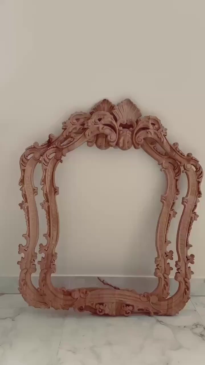 Artisanal Elegance: Unfinished Wooden Frame for Mirrors and Wall Decor - Crafted with Care and Creativity, Crafting Joy Wooden Artistry