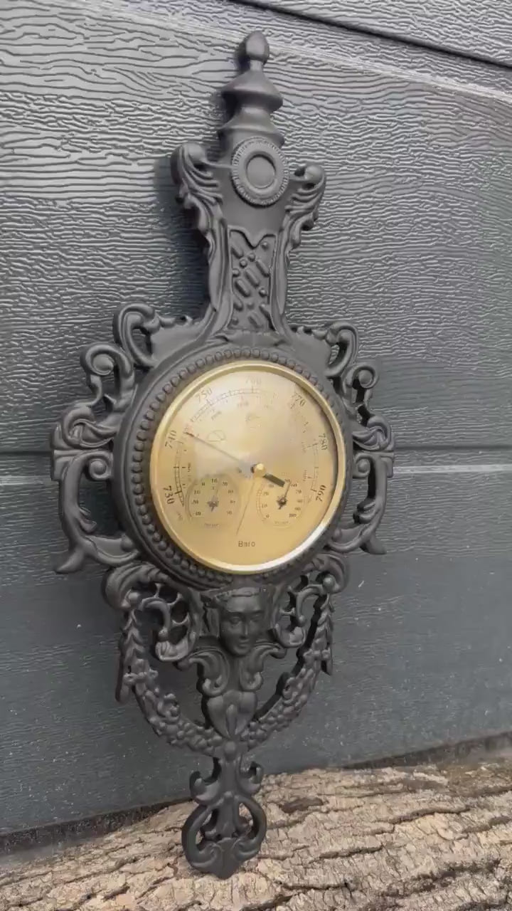 Heritage Atmospheres Vintage Weather Station Barometer - A Timeless Blend of Aesthetics and Functionality, Gift for home, Weather Instrument