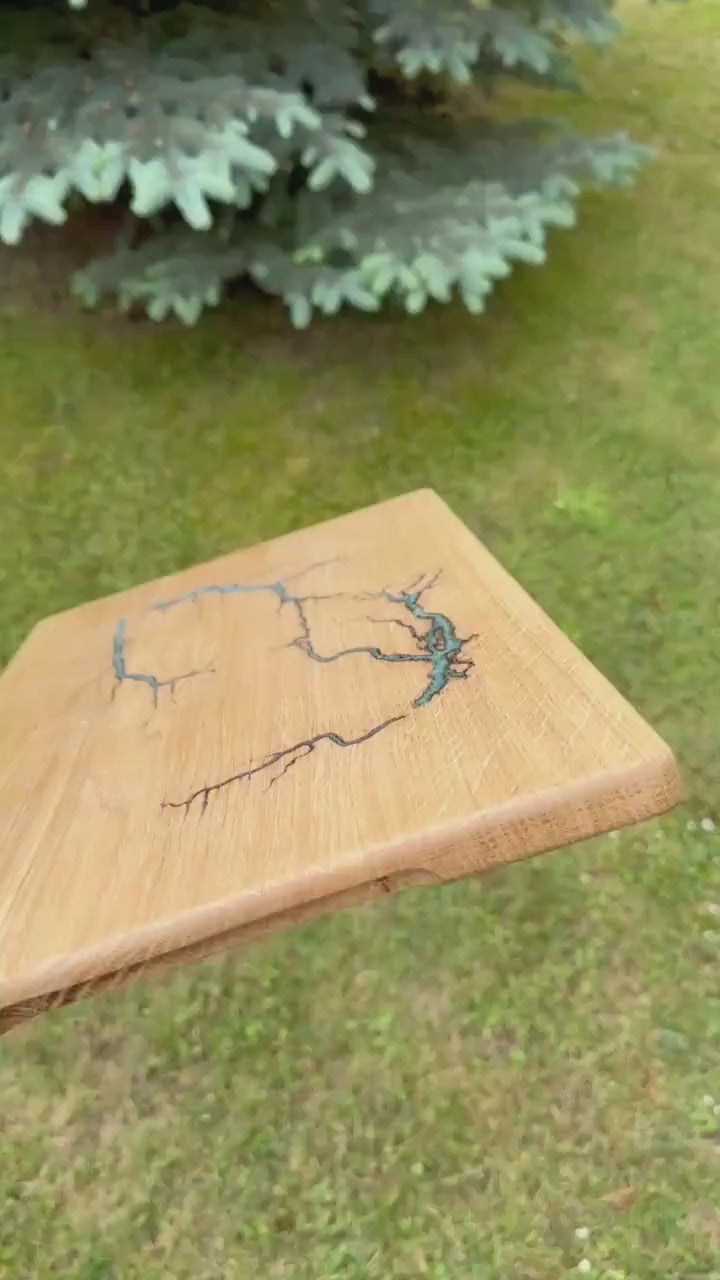 Handcrafted Oak Cutting Board - Unique & Food Safe! Epoxy Resin Board, Handcrafted River Board, Gift Board, Best Gift for wife or friends